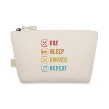 Eat Sleep Knives Repeat Butcher Knife Lover Knife - Organic Pouch - nature - Front