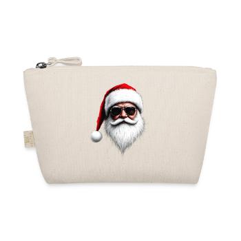 Weihnachtsmann Gesicht Sonnenbrille mit Hut Bart Weihnachten - Bio-Täschchen - Natur - Vorne