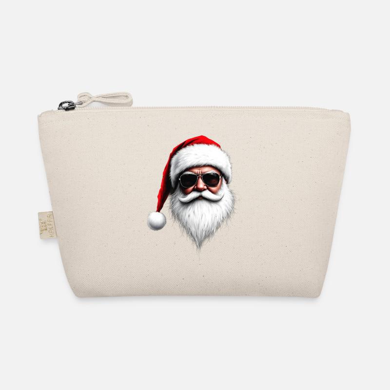 Santa Face Sunglasses With Hat Beard Christmas Organic Pouch