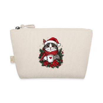 Chat Café Décoration de Noël Femmes Hommes Enfants - Trousse biologique - nature - Devant