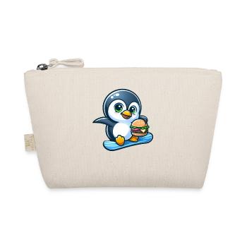 Cool pingouin snowboarder avec burger - Trousse biologique - nature - Devant