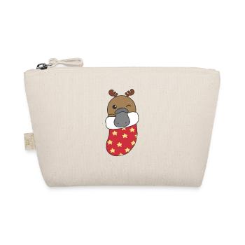 Cute platypus in Christmas sock too - Organic Pouch - nature - Front