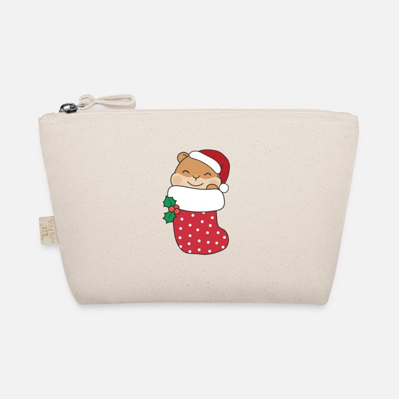 Cute hamster in Christmas sock for Christmas Organic Pouch