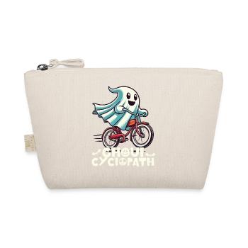 Ghoul Cyclopath Funny Halloween Bicycle - Organic Pouch - nature - Front