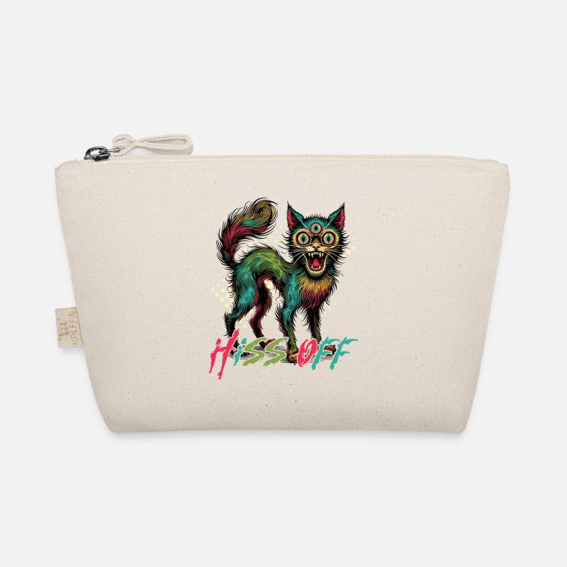 Psychedelic Cat Hiss Off Design Organic Pouch