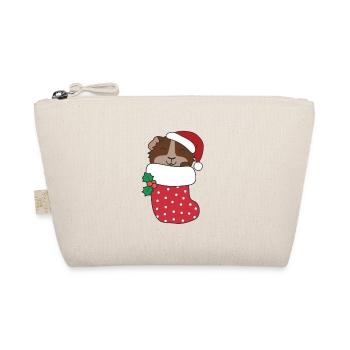 Mignon cochon d’Inde en chaussette de Noël aussi - Trousse biologique - nature - Devant