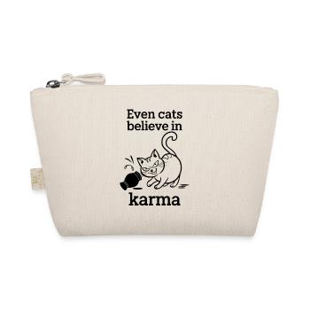 Même les chats croient au karma - Chat Humour Ironie - Trousse biologique - nature - Devant