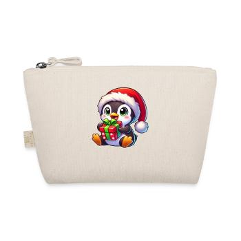 Christmas Penguin with Gift Funny Style - Organic Pouch - nature - Front