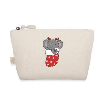 Mignons éléphants en chaussettes de Noël pour Noël - Trousse biologique - nature - Devant