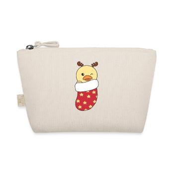 Cute ducks in Christmas sock for Christmas duck - Organic Pouch - nature - Front