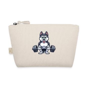Husky Fitness Workout Bodybuilder Cartoon Gym - Organic Pouch - nature - Front