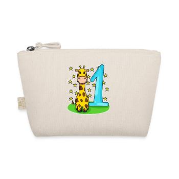 Number 1 Number One - Giraffe Motif - Organic Pouch - nature - Front