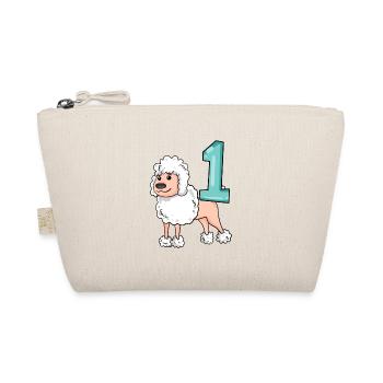 Zahl 1 Nummer Eins - Pudel Hund Motiv - Bio-Täschchen - Natur - Vorne