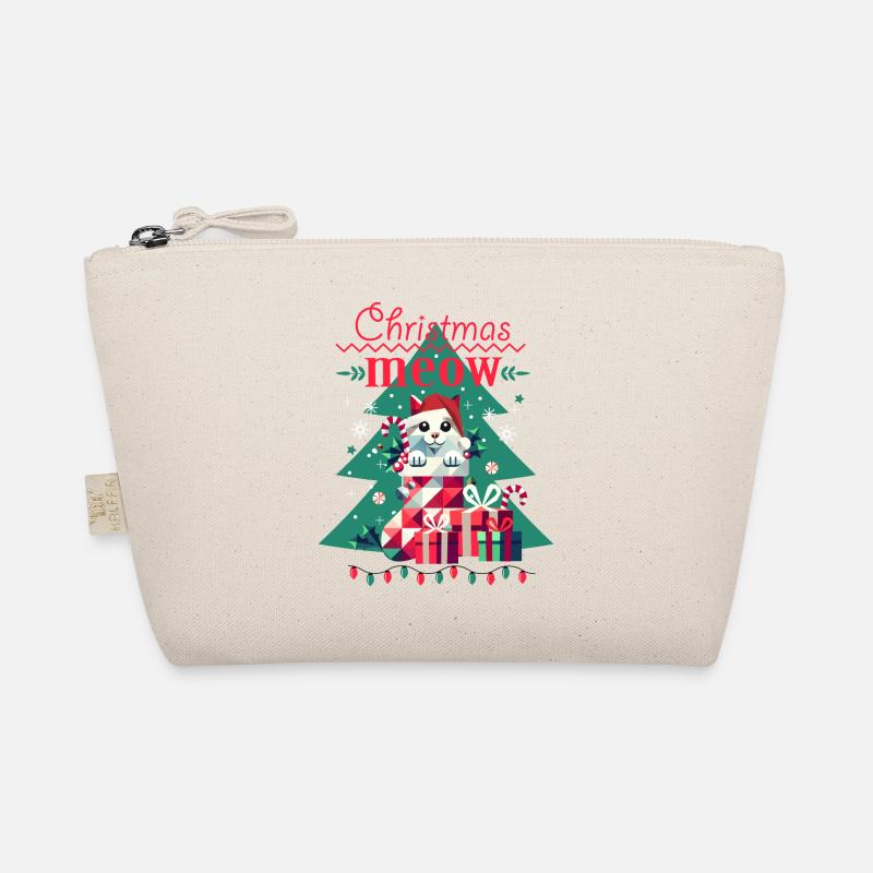 Playful Cat in Stocking - Ugly Christmas Style Organic Pouch