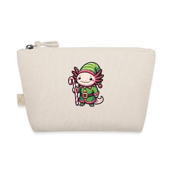 Axolotl fröhliche Weihnachten Winter Elf Axolotl - Bio-Täschchen - Natur - Vorne