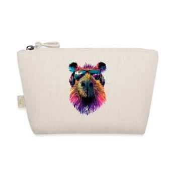 Capybara Sunglasses Colorful Popart Capybara - Organic Pouch - nature - Front