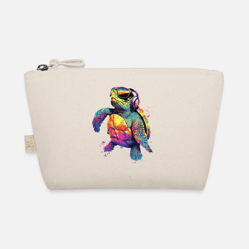 Schildkröte Bunt Popart Reptil Süße Schildkröten - Bio-Täschchen - Natur