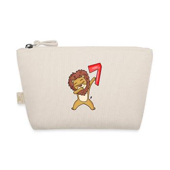 7th Birthday Motif Lion - 7 years old - Organic Pouch - nature - Front