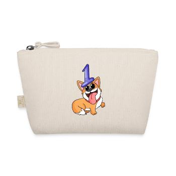 Number 1 Number One - Dog Motif - Organic Pouch - nature - Front