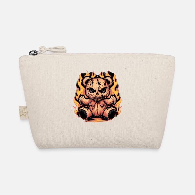 Fierce Flaming Teddy Bear Cool Statement - Bio-Täschchen - Natur