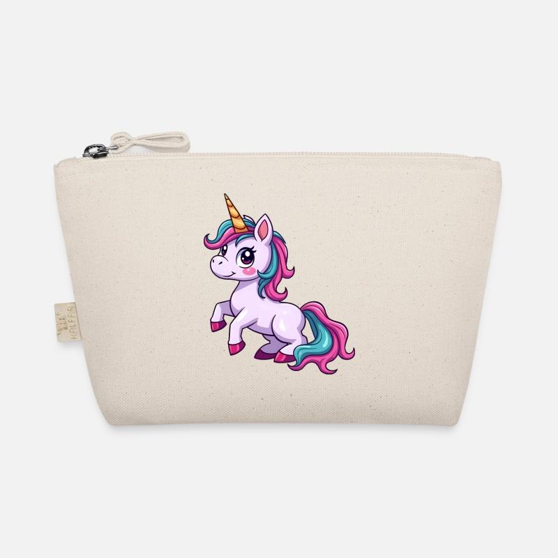 Lebendiges rosa Einhorn-Design Bio-Täschchen