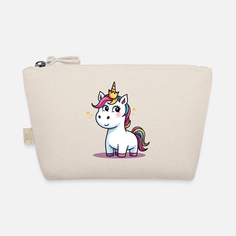 Einhorn Traumlandschaft Glitzerkrone - Bio-Täschchen - Natur
