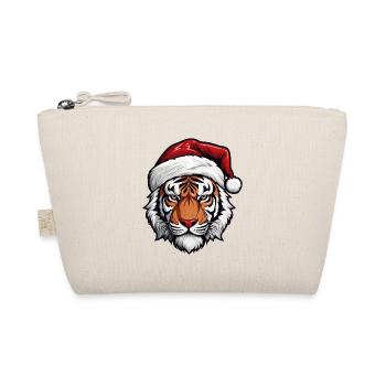 Tiger Kopf Weihnachten Portät - Bio-Täschchen - Natur - Vorne