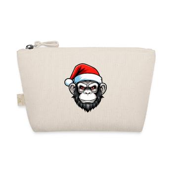 Monkey Head Christmas Portrait - Organic Pouch - nature - Front
