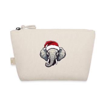 Elephant Head Christmas Portrait - Organic Pouch - nature - Front