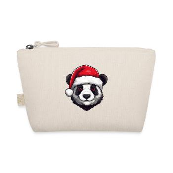 Panda Kopf Weihnachten Portät - Bio-Täschchen - Natur - Vorne