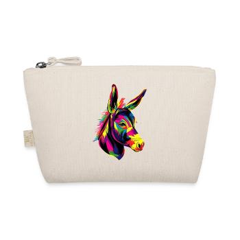 Esel in Bunt Popart Farben Hausesel Donkey Reiten - Bio-Täschchen - Natur - Vorne