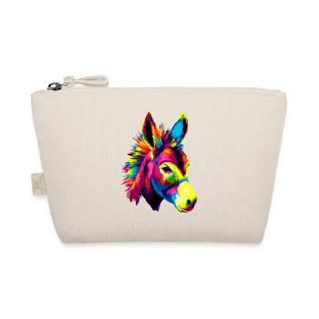 Esel in Bunt Popart Farben Hausesel Donkey Reiten - Bio-Täschchen - Natur - Vorne