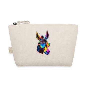 Esel in Bunt Popart Farben Hausesel Donkey Reiten - Bio-Täschchen - Natur - Vorne