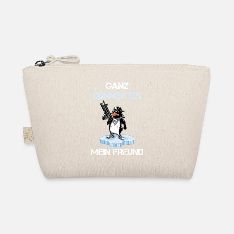 Ganz dünnes Eis mein Freund. Pinguin Tshirt | Bio-Täschchen