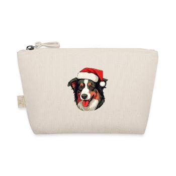 Border Collie Dog Head Christmas Portrait - Organic Pouch - nature - Front