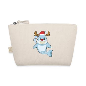Shark Christmas Reindeer - Organic Pouch - nature - Front