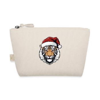 Tiger Kopf Weihnachten Portät - Bio-Täschchen - Natur - Vorne