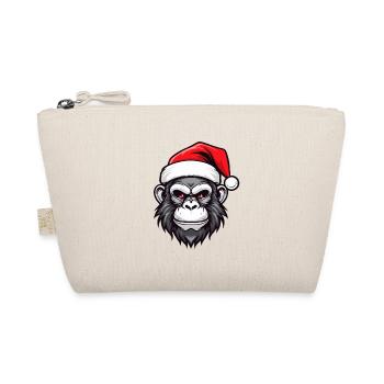 Monkey Head Christmas Portrait - Organic Pouch - nature - Front
