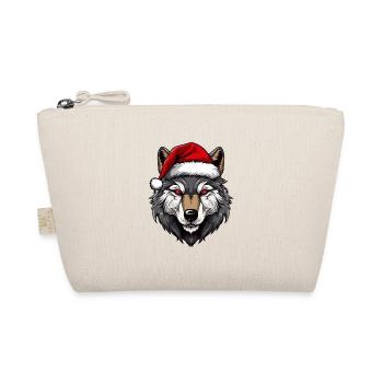 Portrait de Noël tête de loup - Trousse biologique - nature - Devant