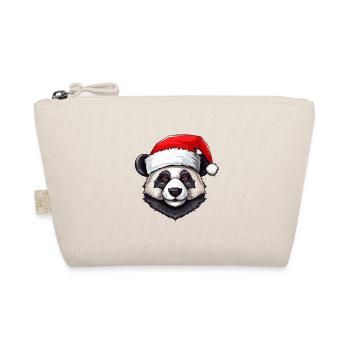 Panda Kopf Weihnachten Portät - Bio-Täschchen - Natur - Vorne