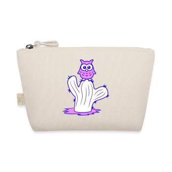 Cactus Owl Sitting Cacti Night Bird Cute Cute - Organic Pouch - nature - Front