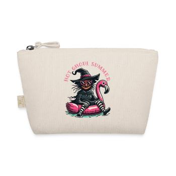 Hot Ghoul Summer Witches Flamingo Fun - Organic Pouch - nature - Front