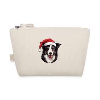 Border Collie Dog Head Christmas Portrait - Organic Pouch - nature - Front