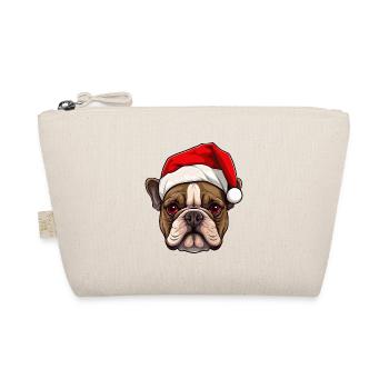 Französische Bulldogge Hund Kopf Weihnachten Portä - Bio-Täschchen - Natur - Vorne