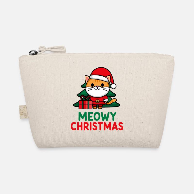 Illustration de chat festif Père Noël Trousse biologique