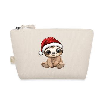 Faultier Weihnachten Süß Niedlich Weihnachtlich - Bio-Täschchen - Natur - Vorne