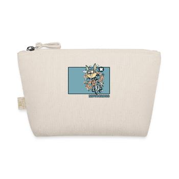 Motocross Doodle Chinese Hanzi Racing Supermoto - Organic Pouch - nature - Front