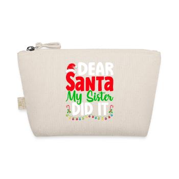 Dear Santa My Sister Did It Christmas Naugthy - Bio-Täschchen - Natur - Vorne