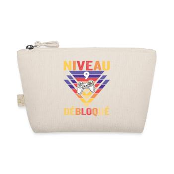 Level 9 Freigeschaltetes Geschenk 9 Jahre alter Gamer Geek Lustig - Bio-Täschchen - Natur - Vorne