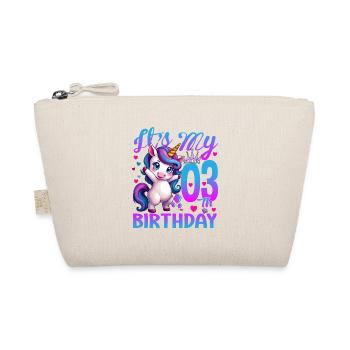 3rd Birthday Unicorn It's My 3rd Birthday - Organic Pouch - nature - Front